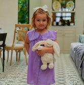 vestido flor de alba lila