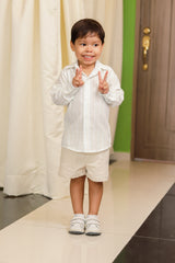 Camisa Manga Larga jardin de lujo lino print rayas