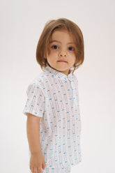 Camisa manga corta print azul