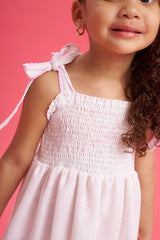 Vestido largo print Rosa arandelas