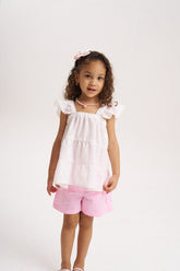 Blusa arandelas print rosa