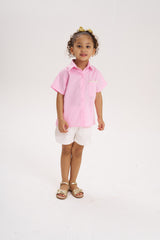 Blusa con frunce bolsillo Rosa