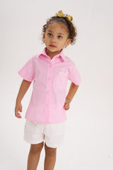 Blusa con frunce bolsillo Rosa
