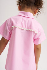 Blusa con frunce bolsillo Rosa