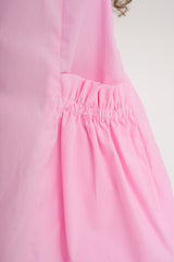Vestido bolsillo fruncido Rosa