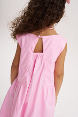 Vestido bolsillo fruncido Rosa