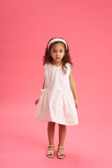 Vestido bolsillo fruncido Marfil