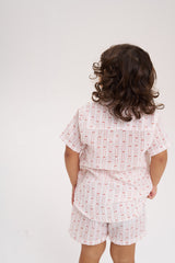 Camisa manga corta print roja