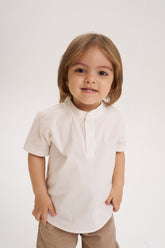 Camisa manga corta marfil