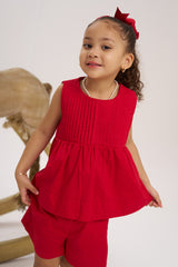 Blusa alforzada Roja