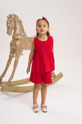 Blusa alforzada Roja