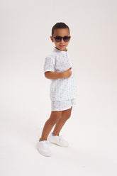 Bermuda lino prints azul