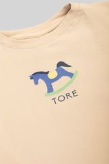 Camiseta TORÉ unisex de manga corta Solsticio de verano Beige