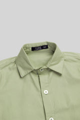 Camisa Manga Larga de algodon con cuello jardin de lujo Verde