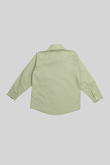 Camisa Manga Larga de algodon con cuello jardin de lujo Verde