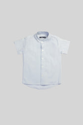 Camisa Manga Corta Lujo de Verano Azul