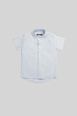 Camisa Manga Corta Lujo de Verano Azul