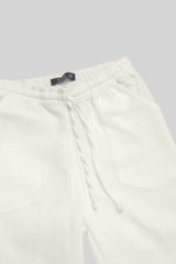 Pantalón para niña en lino flor de sol color blanco