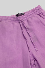 Pantalón para niña en lino flor de sol color Lila