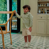 Camisa Manga Larga de algodon con cuello jardin de lujo Verde