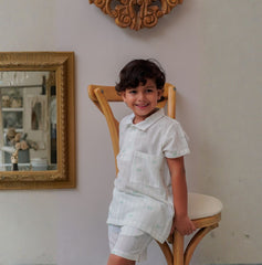 polo heredero lino print castillo