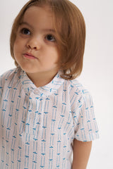 Camisa manga corta print azul