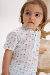 Camisa manga corta print azul