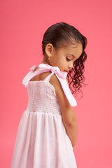 Vestido largo  print Rosa arandelas