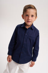 Camisa manga larga azul turqui