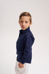 Camisa manga larga azul turqui