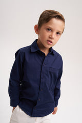 Camisa manga larga azul turqui