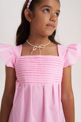 Vestido con  alforza Rosa
