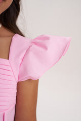 Vestido con  alforza Rosa