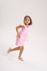 Short Rosa con bolsillo ondeado