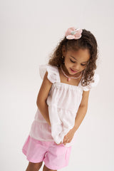 Blusa arandelas print rosa