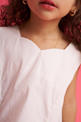 Vestido bolsillo fruncido Marfil