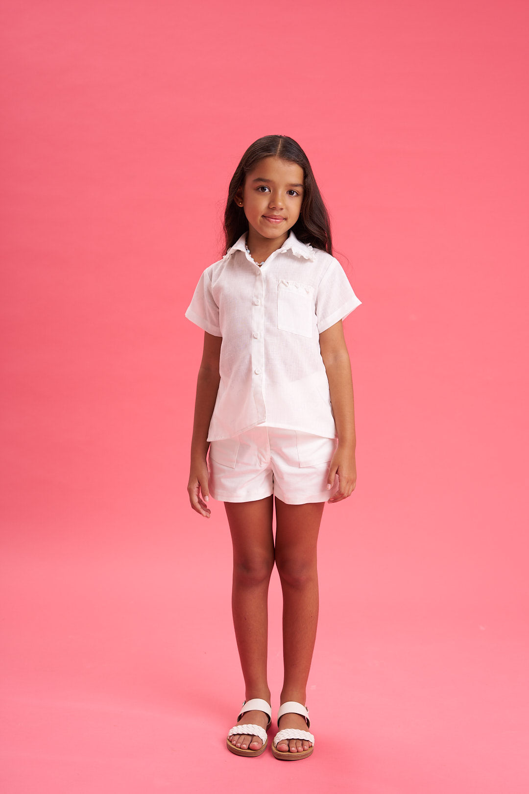 Blusa con frunce bolsillo print cielo