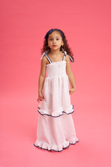 Vestido largo  print Azul arandelas