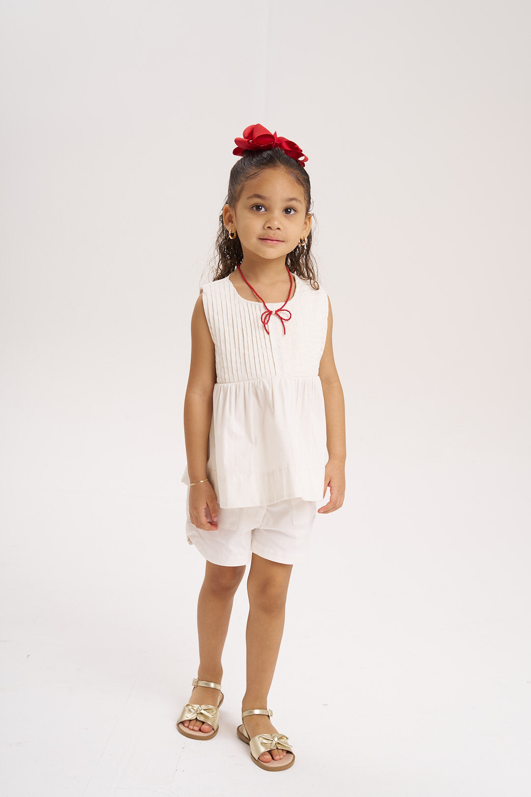 Blusa alforzada Marfil