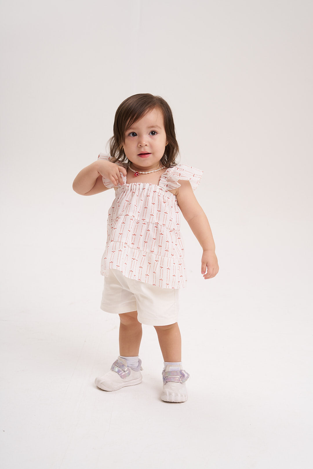 Blusa arandelas print rojo