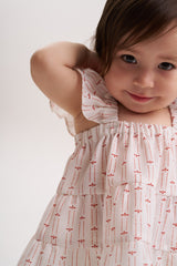 Blusa arandelas print rojo