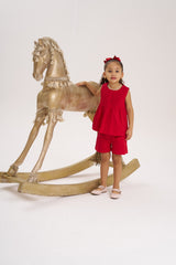 Short Rojo con bolsillo ondeado