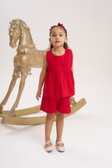 Blusa alforzada Roja