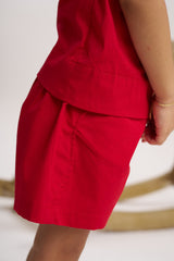 Short Rojo con bolsillo ondeado