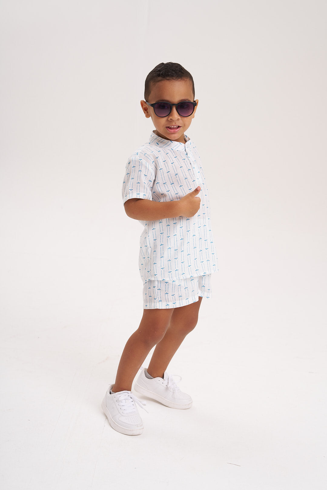 Bermuda lino prints azul