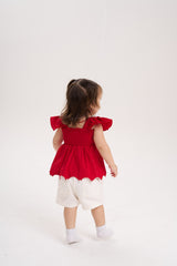 Blusa roja  perlas