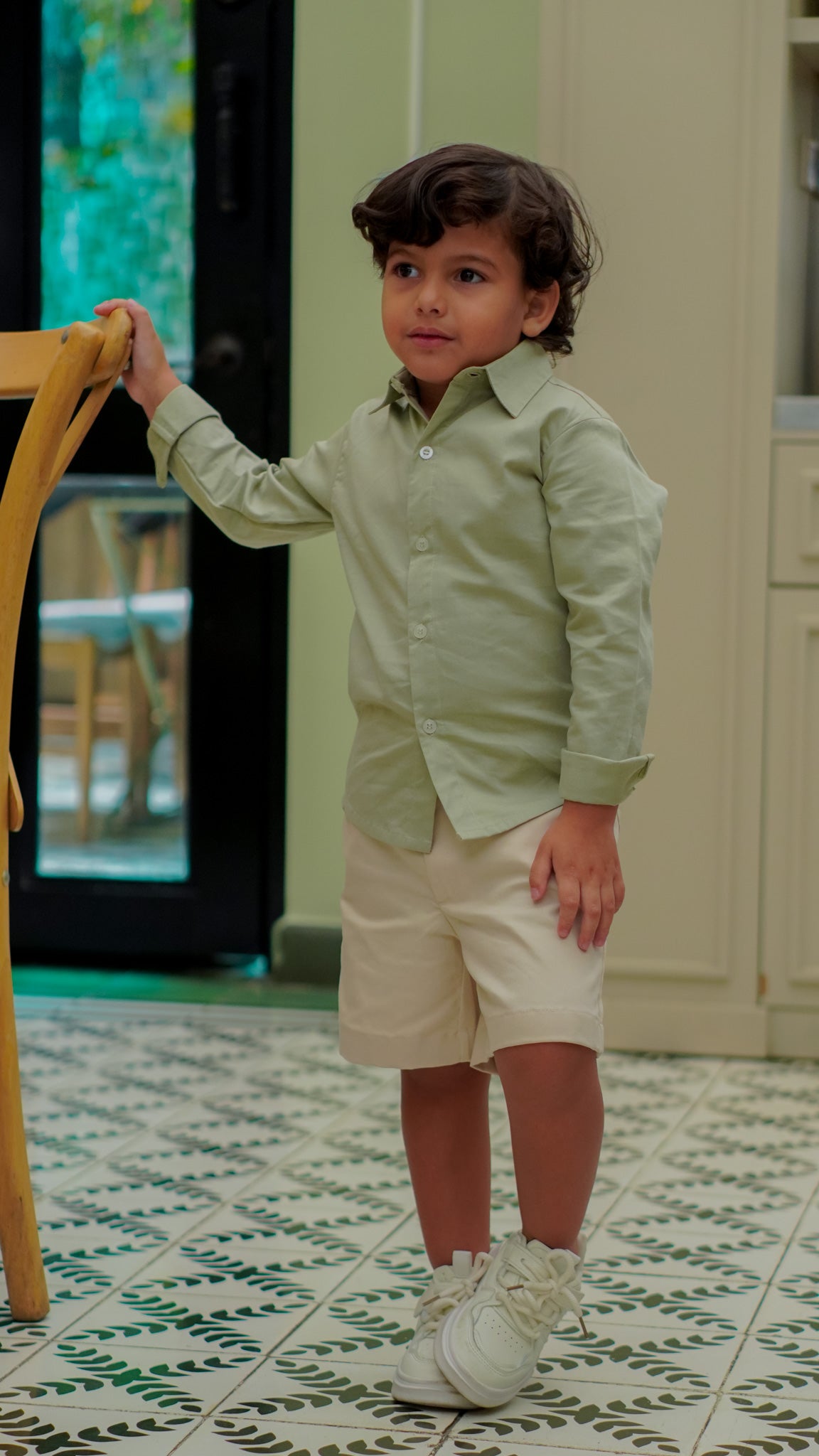 Camisa Manga Larga  jardin de lujo Verde