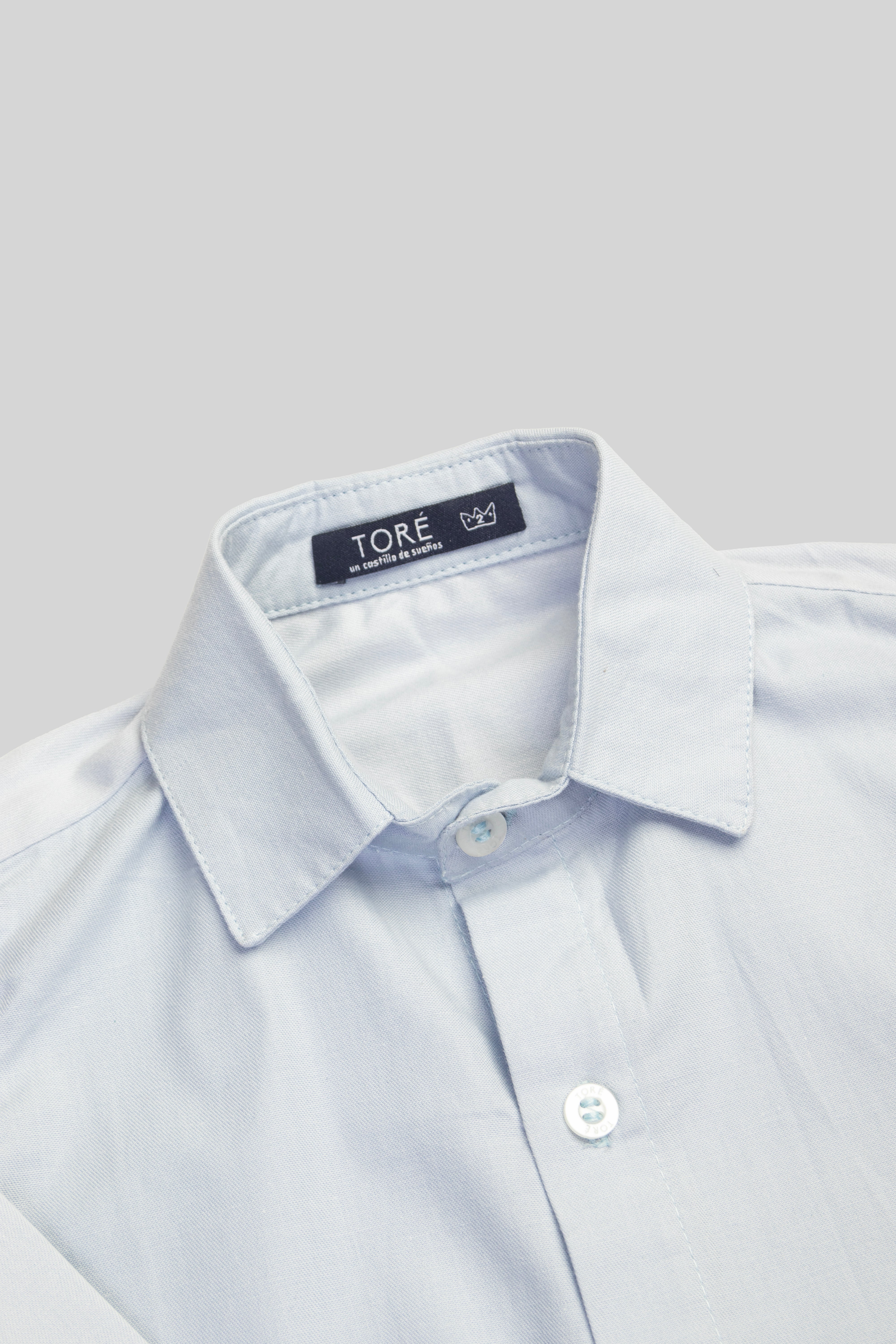 Camisa Manga Corta Lujo de Verano Azul