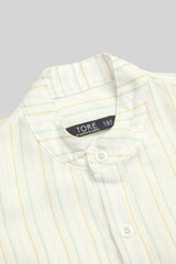 Camisa Manga Corta Lujo de Verano Estampado Lineas
