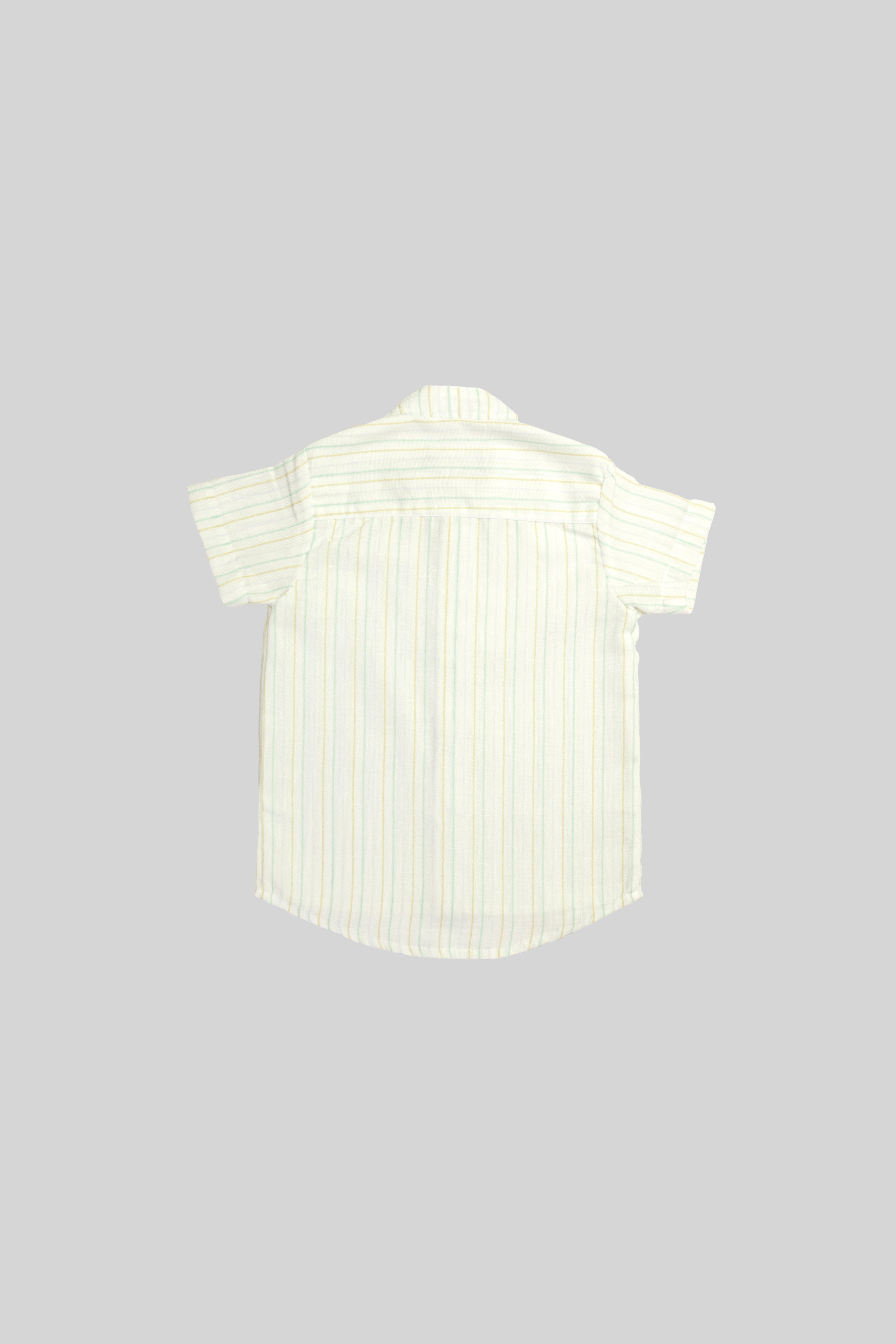 Camisa Manga Corta Lujo de Verano Estampado Lineas